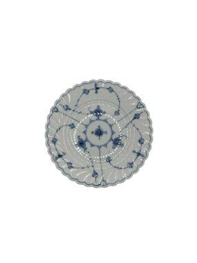 Vintage Porsgrund Bogstad Stra Pattern Norway Porcelain Blue salad plate Saucer
